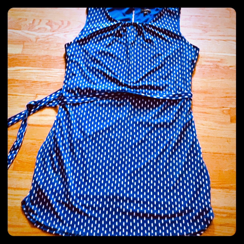Ann Taylor Blue Tie Waist Dress